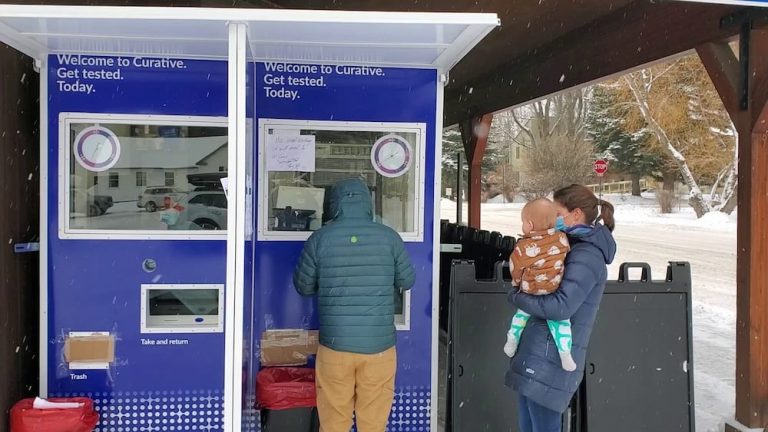 COVID-19 Test Kiosks Busy