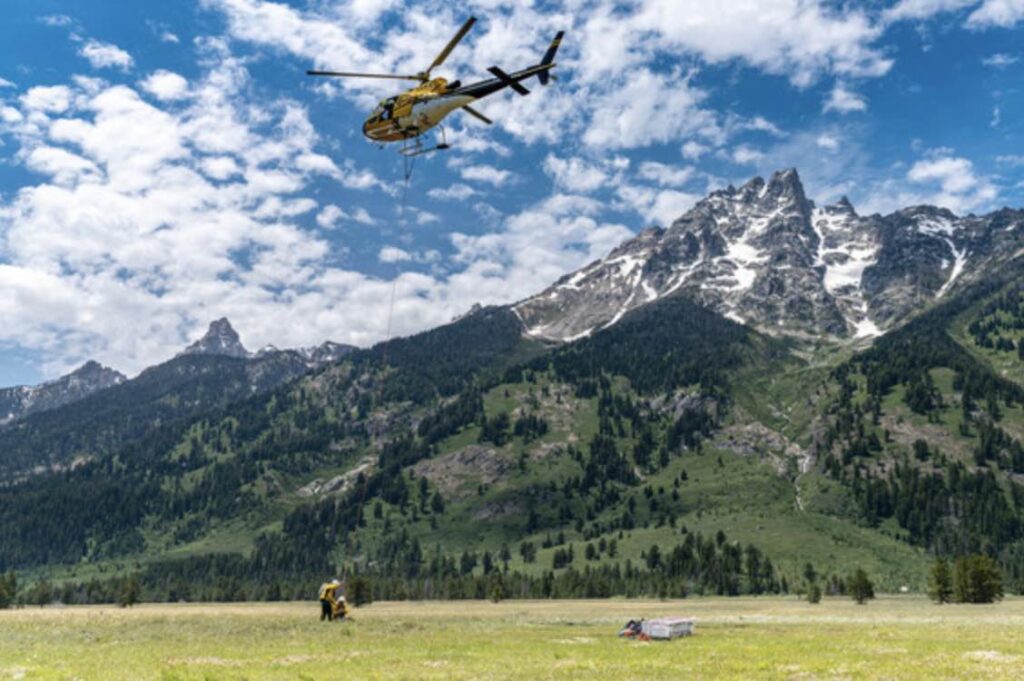 Search and Rescue Helicopter in Grand Teton National Park