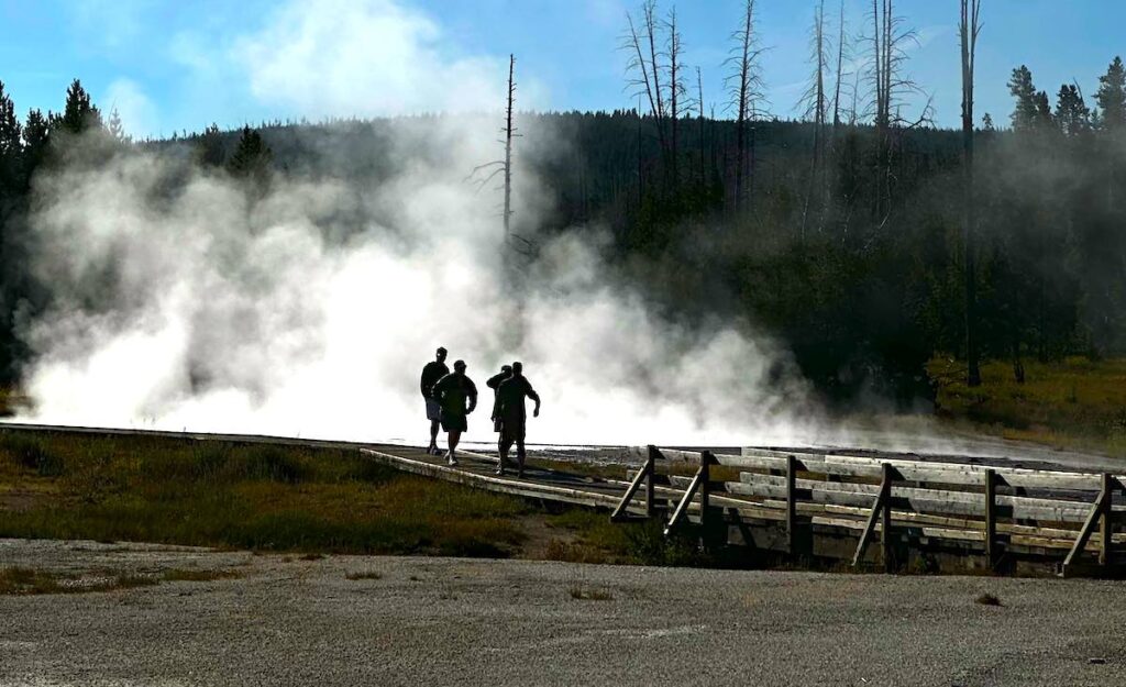 Tourists in Yellowstone