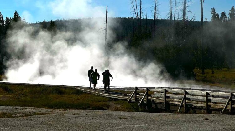 Tourists in Yellowstone